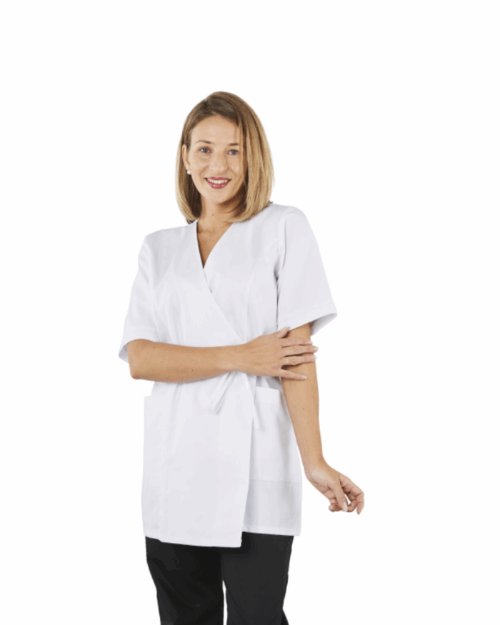 TUNIQUE ESTHETIQUE KIMONO BLANC TAILLE 0-36