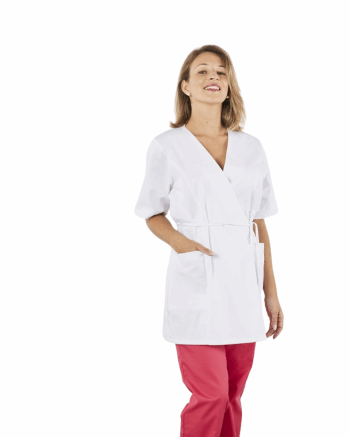 TUNIQUE ESTHETIQUE KIMONO BLANC TAILLE 0-36 – Image 2