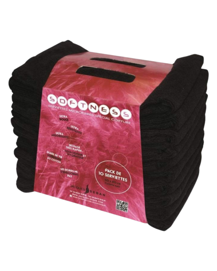 SERVIETTE MICROFIBRE NOIRE 50X80 X10