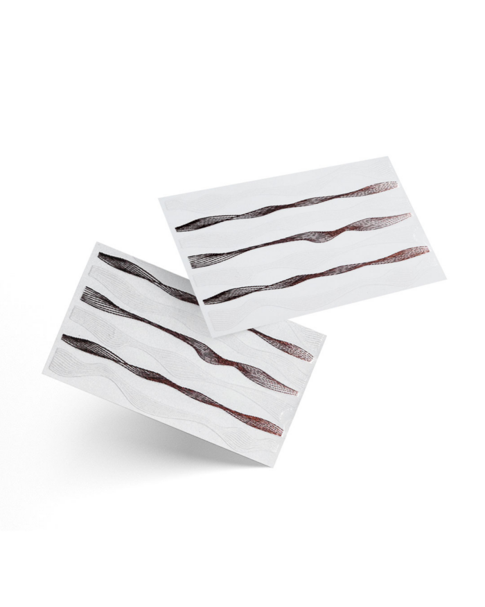 NAIL ART STICKER WAVES WHITE & ROSE GOLD