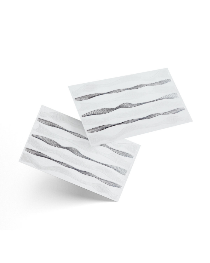 NAIL ART STICKER WAVES WHITE & SILVER