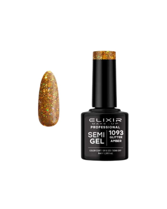 SEMI GEL #1093 GLITTER AMBER