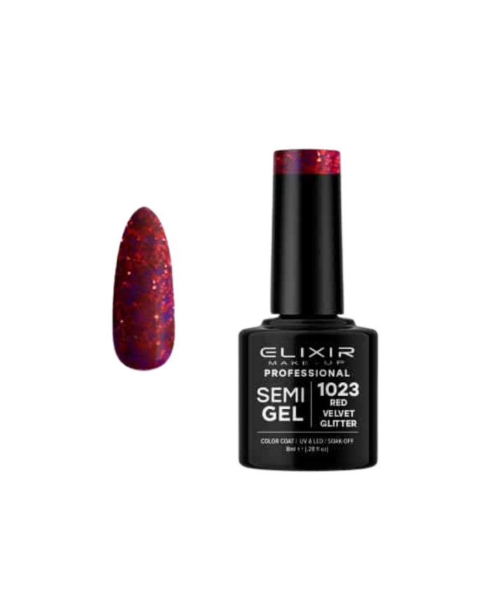 SEMI GEL #1023 RED VELVET GLITTER