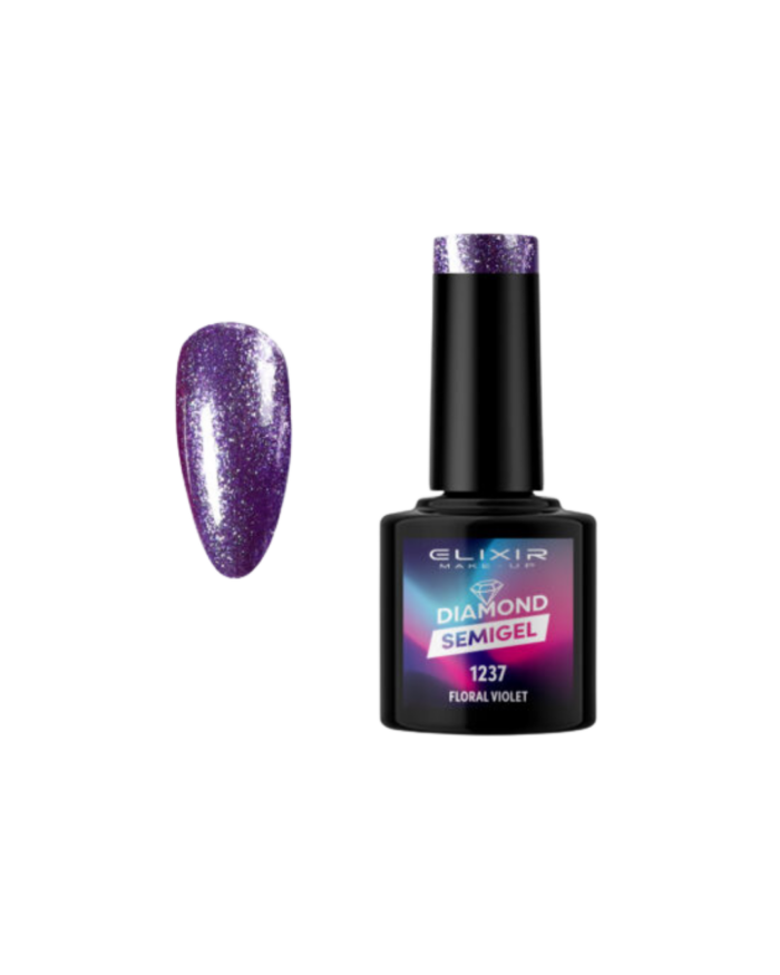SEMI GEL #1237 DIAMOND FLORAL VIOLET