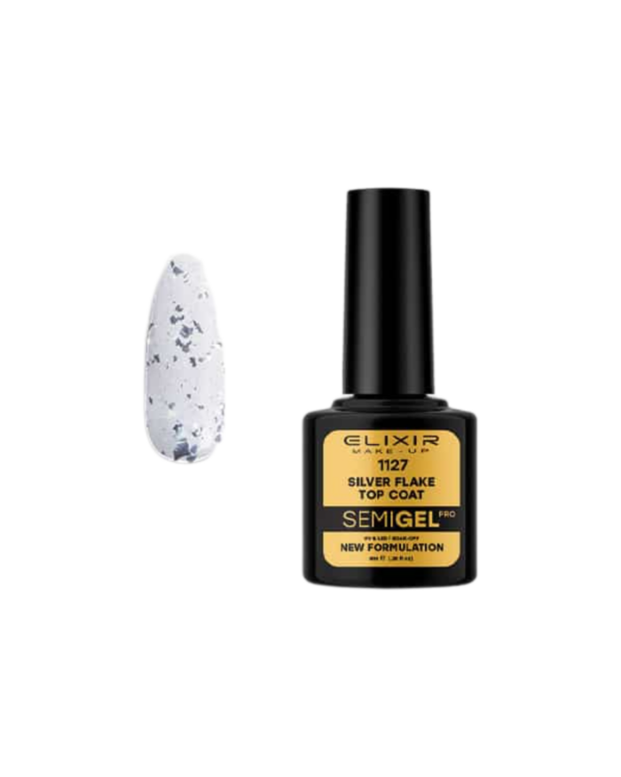 SEMI GEL #1127 TOP COAT SILVER FLAKE