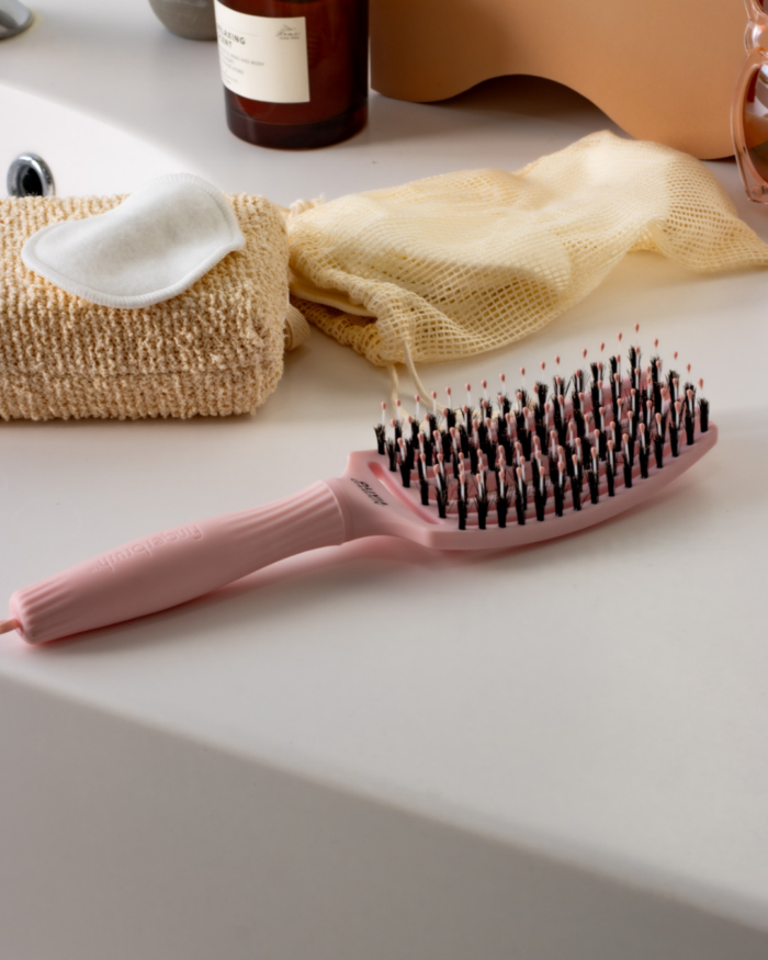 BROSSE FINGERBRUSH ICONIC BOAR & NYLON PASTEL PINK M OLIVIA GARDEN – Image 8