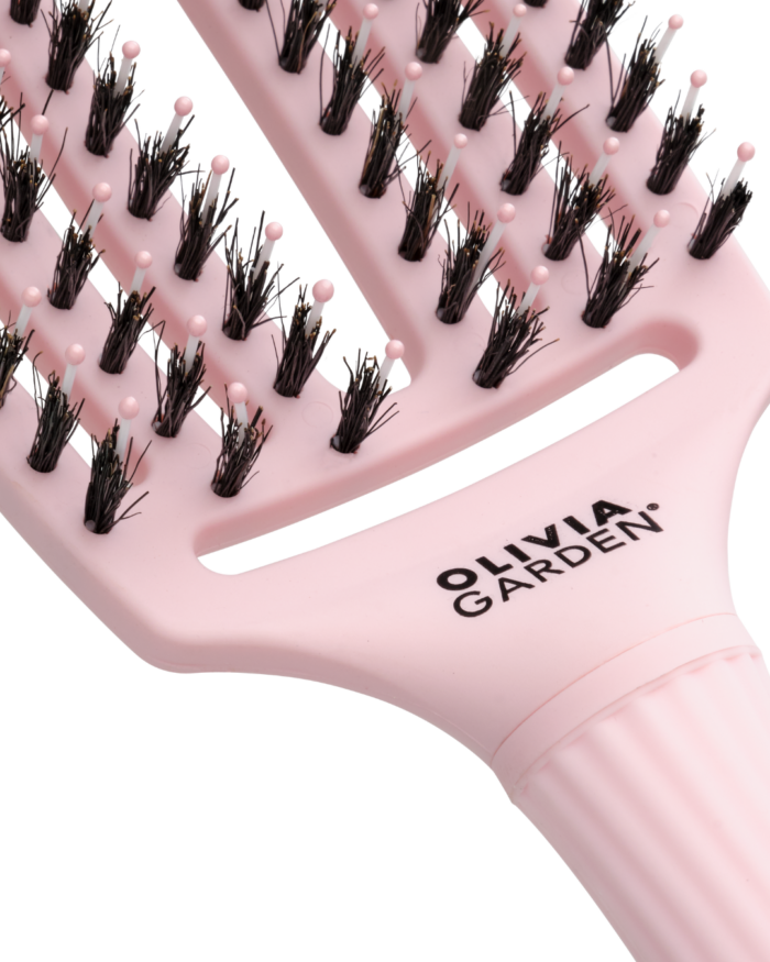 BROSSE FINGERBRUSH ICONIC BOAR & NYLON PASTEL PINK M OLIVIA GARDEN – Image 4