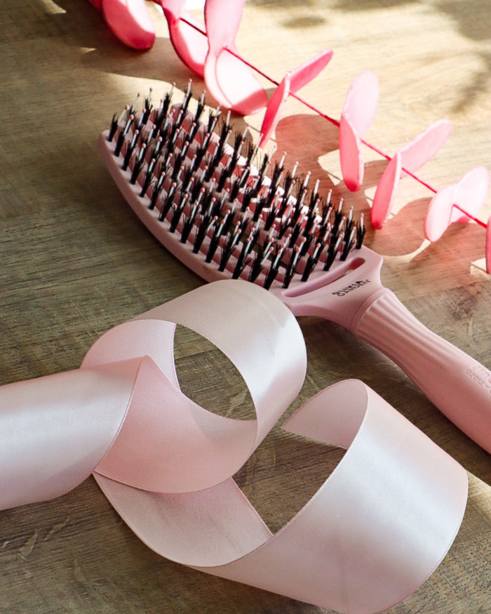 BROSSE FINGERBRUSH ICONIC BOAR & NYLON PASTEL PINK M OLIVIA GARDEN – Image 11