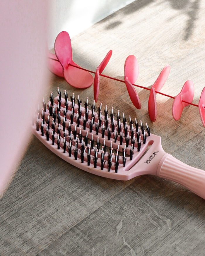 BROSSE FINGERBRUSH ICONIC BOAR & NYLON PASTEL PINK M OLIVIA GARDEN – Image 12