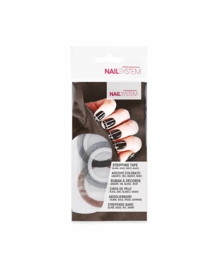 STICKERS ONGLE 1MM - 4 ROULEAUX OR-ARGENT-BLANC-NOIR