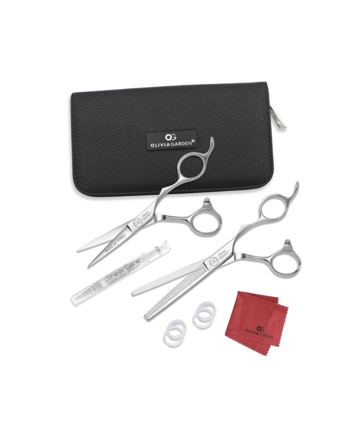SET CISEAUX 6,50 LEFT + SCULPTEUR 6,35 SILKUT PRO OLIVIA GARDEN