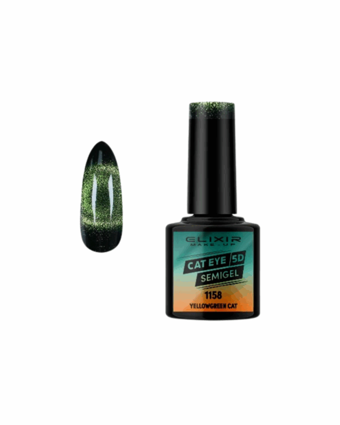 SEMI GEL #1158 CAT EYES YELLOWGREEN CAT