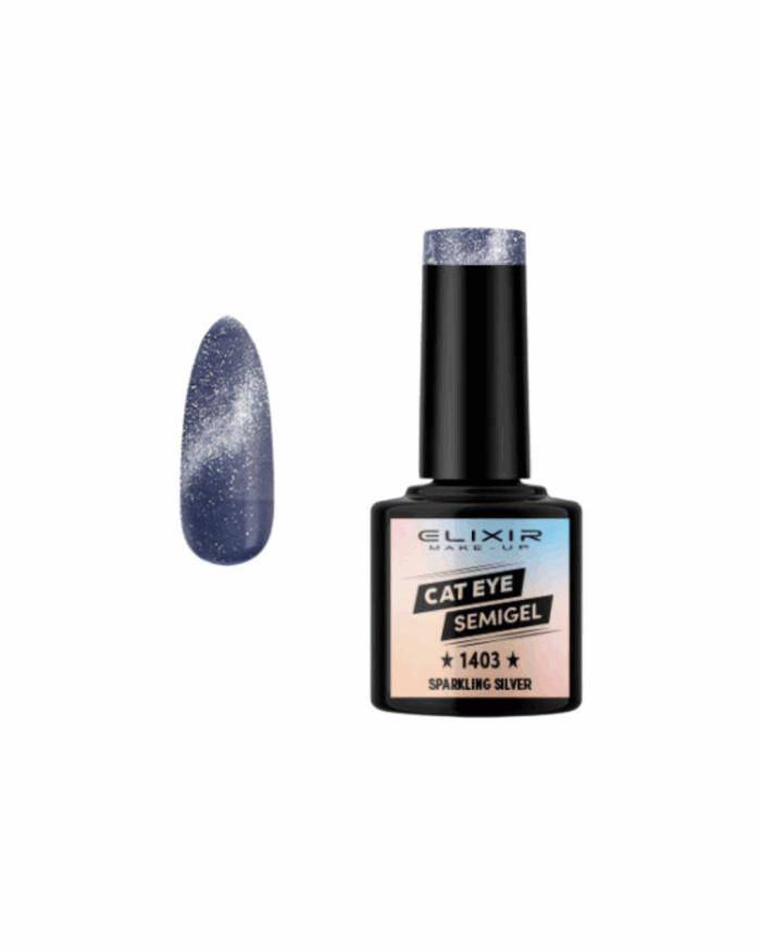 SEMI GEL #1403 CAT EYES SPARKLING SILVER