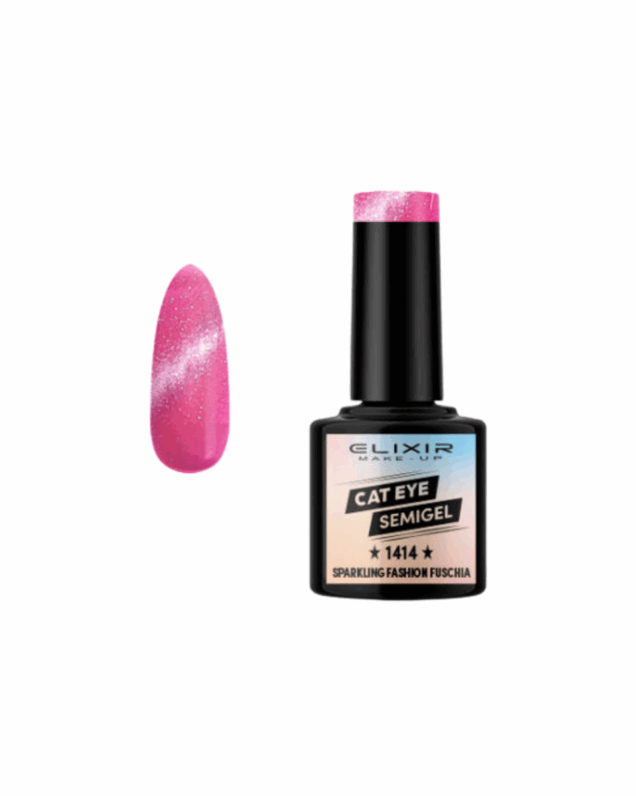 SEMI GEL #1414 CAT EYES SPARKLING FASHION FUSCHIA