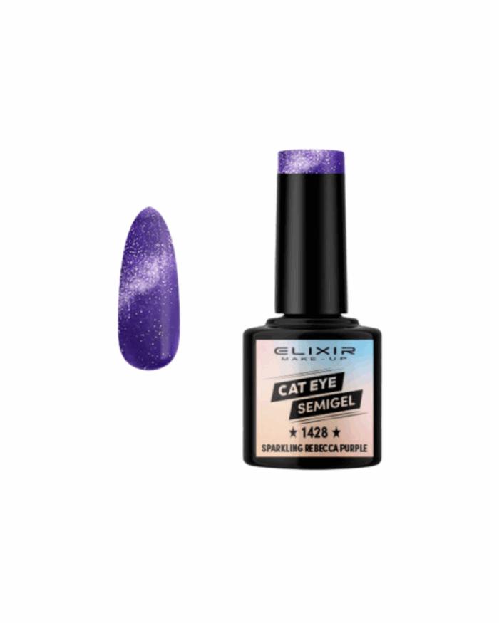 SEMI GEL #1428 CAT EYES SPARKLING REBECCA PURPLE