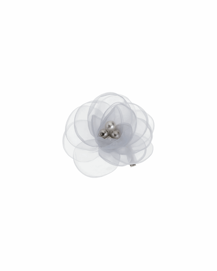 BARRETTE FLEUR VOILE BLANC